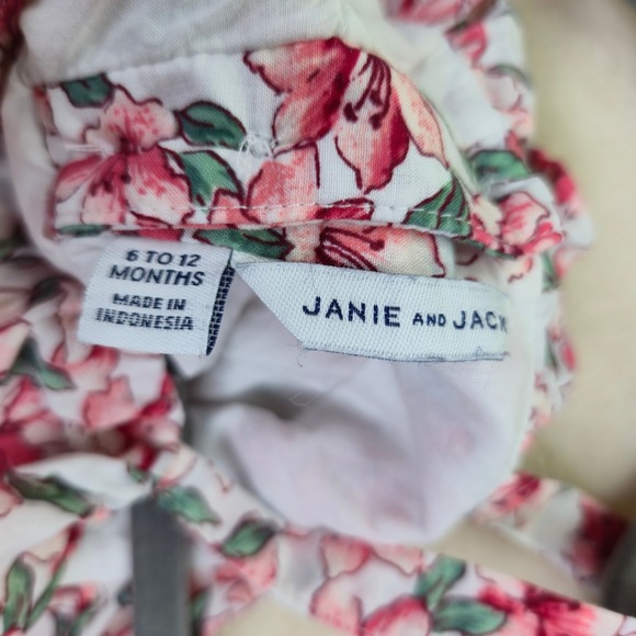 Janie and Jack Girl Summer Dress 6 to 12 months Floral Ruffle Party Kidcore Pink - Picture 6 of 6
